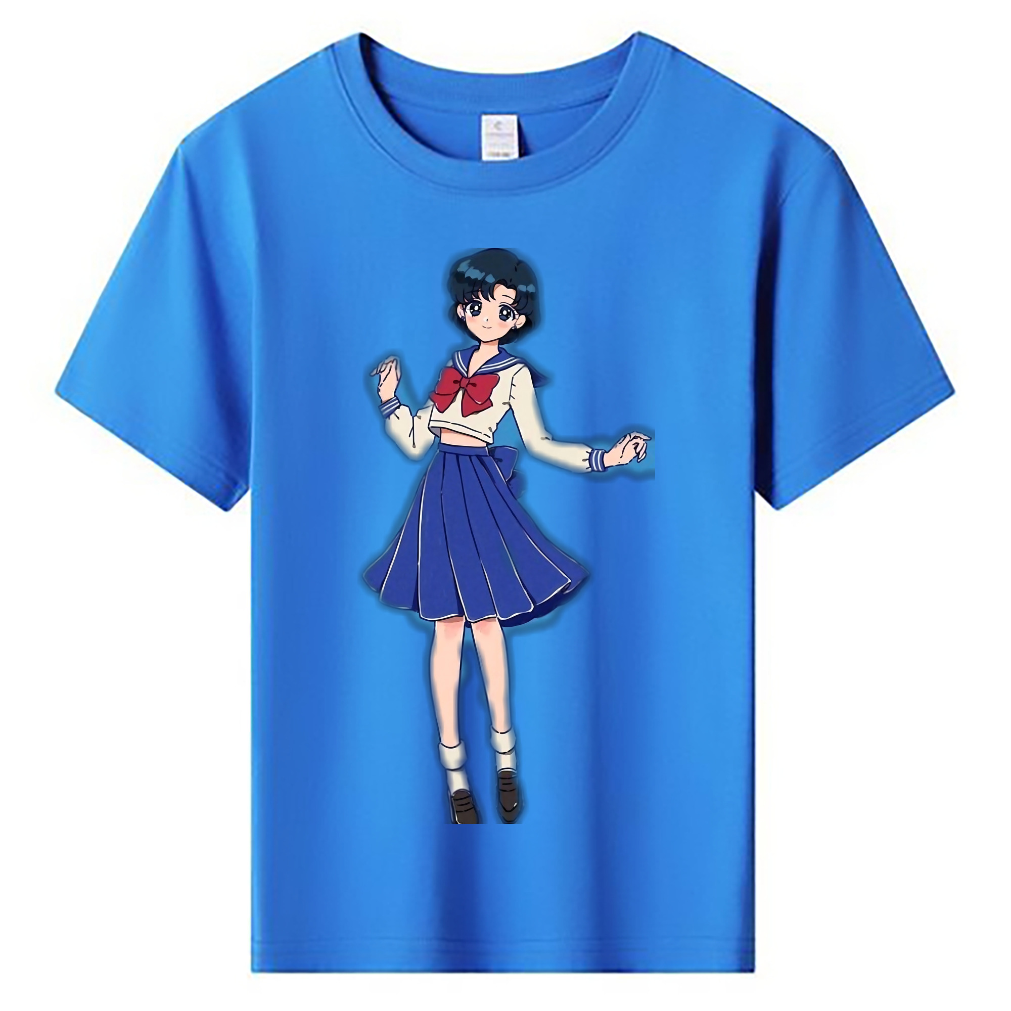 （画像用） 美少女戦士セーラームーン 水野 亜美 みずの あみ Sailor Moon Mizuno Ami 綿100％キッズTシャツ（フロントプリント）